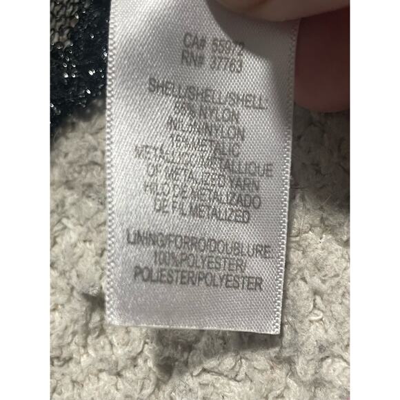 Laundry By Shelli Segal Dress Womens 4 Black Silver Sparkles New Years Eve NYE - Picture 11 of 14